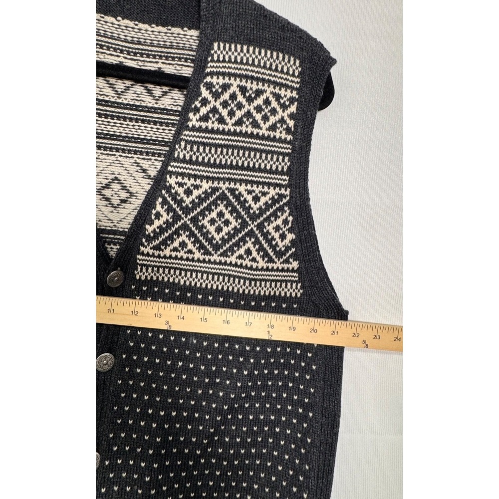 Men’s Wool Nordic Knit Button Vest XL Vintage Grandpa Style Dale of Norway - Picture 6 of 12